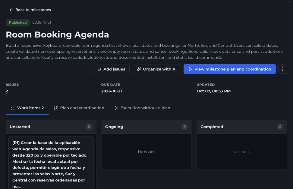 Project milestone planning